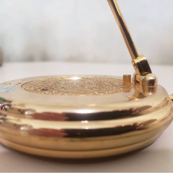 Gold Desk Clock Pocket Watch Style Seiko Japan Vintage Alarm Clock - Picture 9 of 10